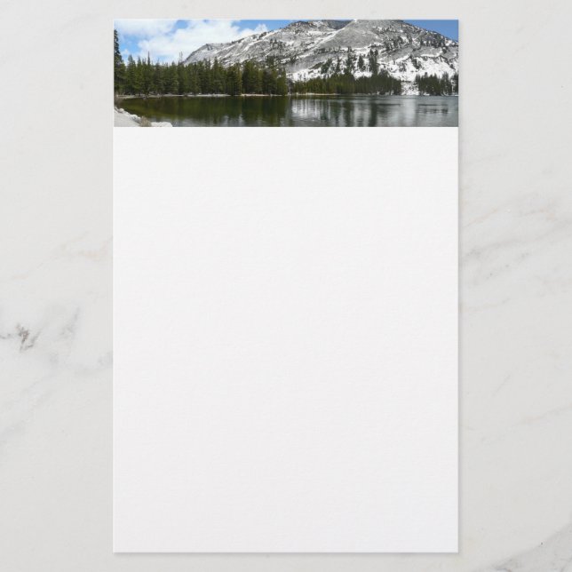 Snowy Tenaya Lake Yosemite National Park Foto Briefpapier (Vorderseite)