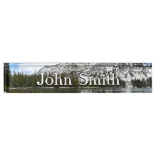 Snowy Tenaya Lake Yosemite National Park Foto Namensplakette