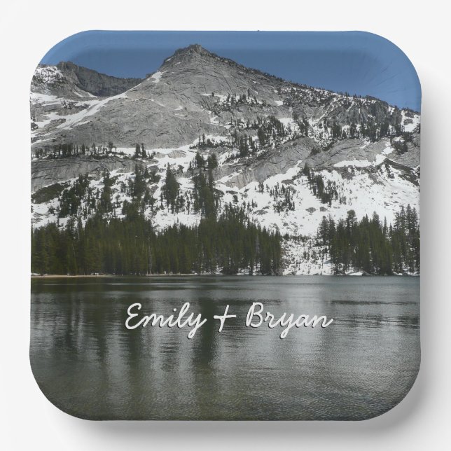 Snowy Tenaya Lake Yosemite National Park Foto Pappteller (Vorderseite)