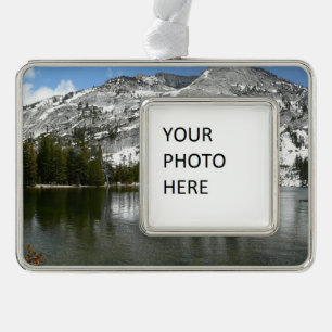Snowy Tenaya Lake Yosemite National Park Foto Rahmen-Ornament Silber