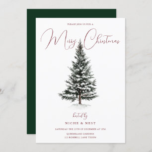 Snowy Tree Festliches Winter Weihnachtsfest Party Einladung