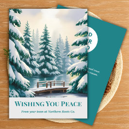Snowy Trees Company Holiday Card Feiertagskarte