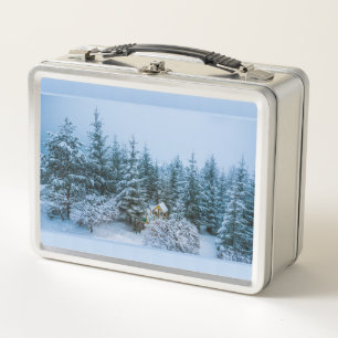 Snowy Trees Metal Lunch Box