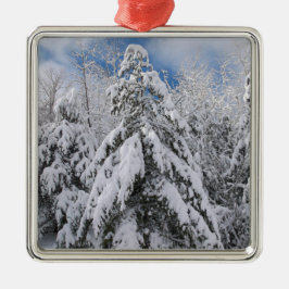 Snowy Trees Ornament Aus Metall