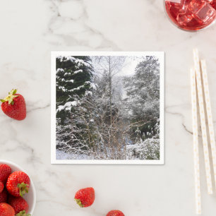 Snowy Trees Paper Serviette