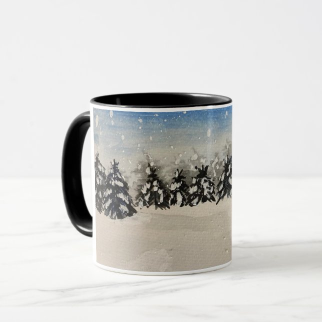 Snowy Trees Tasse (Vorderseite Links)