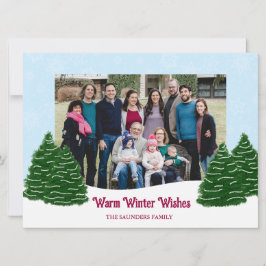 Snowy Trees Winter Scene Holiday Card Feiertagskarte