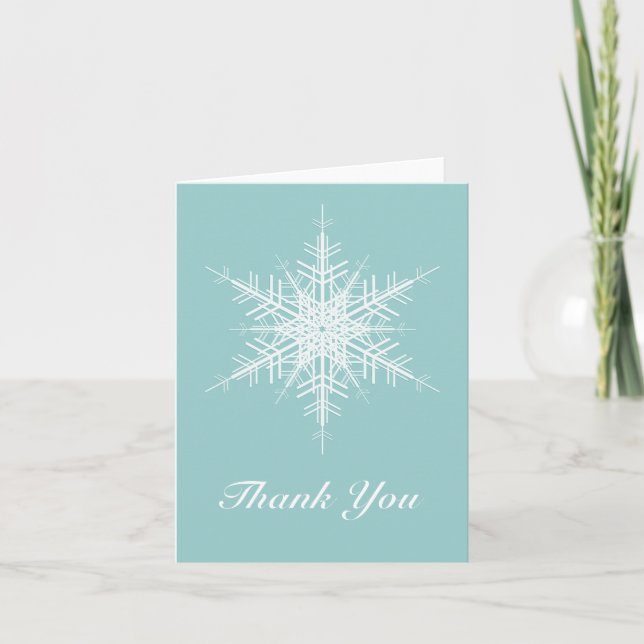Snowy Turquoise Danke-Card Dankeskarte (Vorderseite)