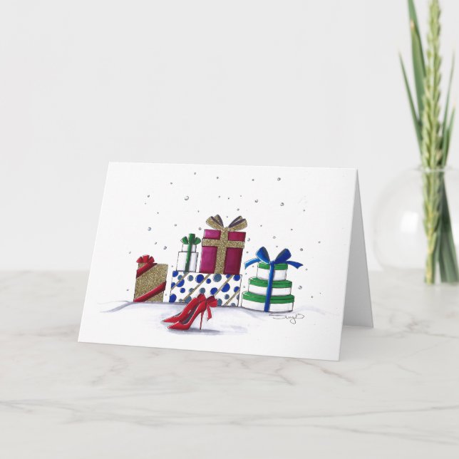 Snowy-Überraschungen Feiertagskarte (Vorderseite)