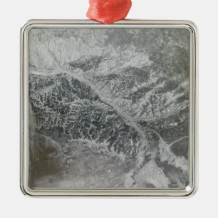 Snowy und dunstiges Mittelrussland, die das Ob Ri Ornament Aus Metall