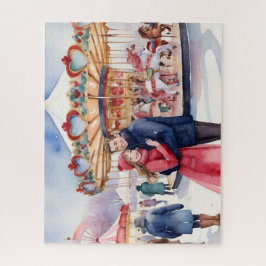 Snowy Valentinstag Niedlich Couple Puzzle