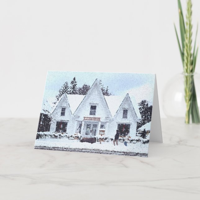 Snowy Vermont Holiday Card Dankeskarte (Vorderseite)