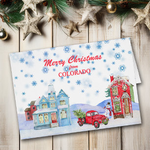 Snowy Village aus Colorado Weihnachtskarte