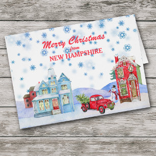 Snowy Village aus New Hampshire Weihnachtskarte