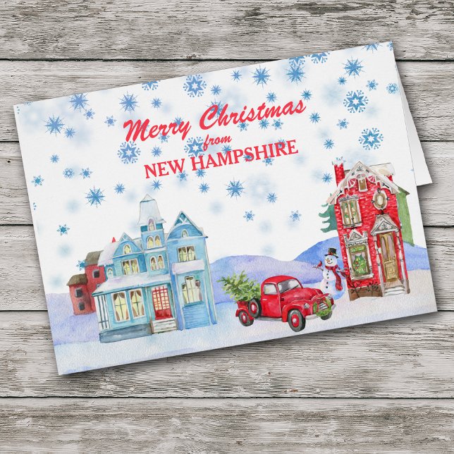 Snowy Village aus New Hampshire Weihnachtskarte (Von Creator hochgeladen)