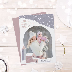 Snowy Village   Foto-Urlaubskarte Feiertagskarte