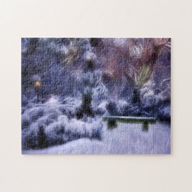 Snowy-Waldwinter-Märchenland Puzzle (Horizontal)