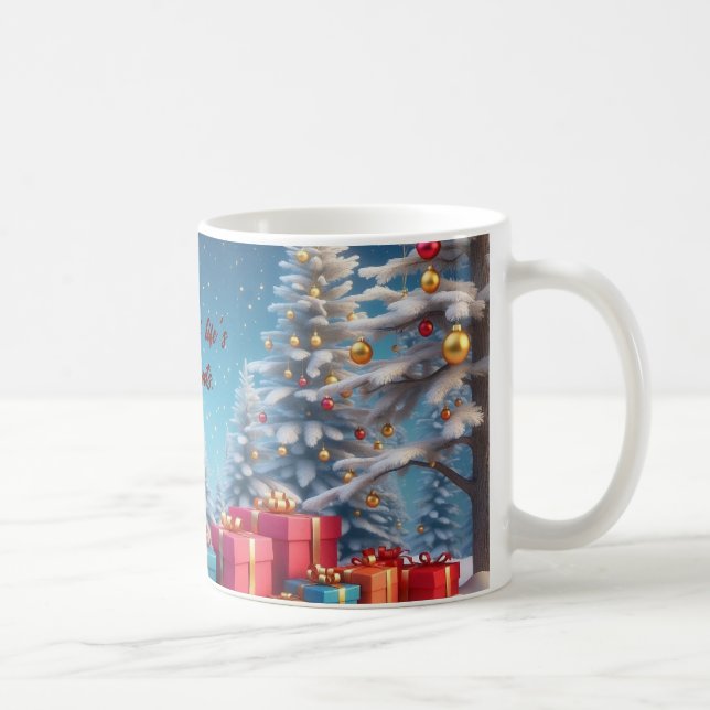 Snowy White Winter Weihnachten Kaffeetasse (Rechts)