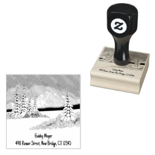 Snowy Winter 2 x 2 Rubber Briefmarke Gummistempel