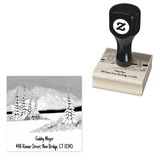 Snowy Winter 2 x 2 Rubber Briefmarke Gummistempel (Stempel)