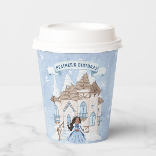 Snowy Winter African American Princess Birthday Pappbecher