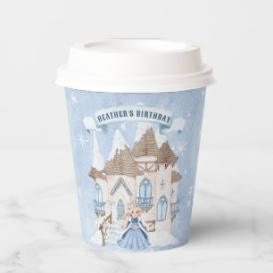 Snowy Winter Blonde Princess Birthday Pappbecher