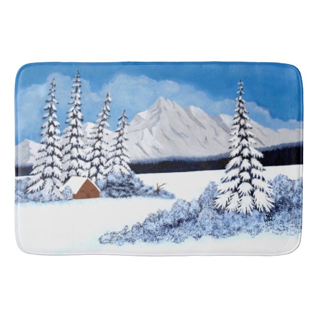 Snowy Winter Bright Badematte (Vorderseite)