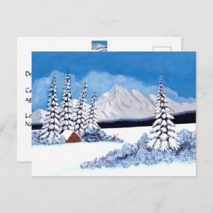 Snowy Winter Bright Postcard Postkarte