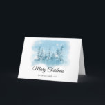Snowy Winter Christmas Gruß Feiertagskarte<br><div class="desc">Snowy Winter Weihnachten Grußkarte mit veränderlichem Text - Sie können Ihren Familiennamen und Jahr und Weihnachten Nachricht in der Karte hinzufügen.</div>