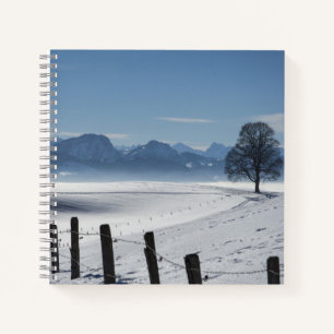 Snowy Winter Countryside Landscape Notizbuch