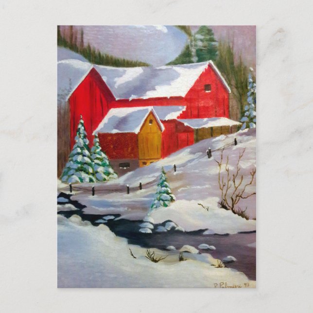 Snowy Winter Day Postcard Postkarte (Vorderseite)