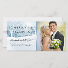 Snowy Winter Foto Vielen Dank, dass Sie eisblau si Dankeskarte