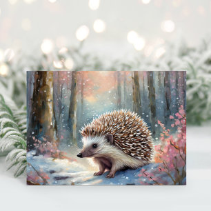 Snowy Winter Igel Moderne Kunst Karte