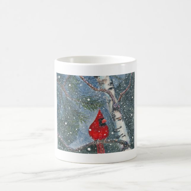 Snowy-Winter-Kardinals-Kaffee-Tasse Kaffeetasse (Mittel)