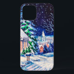 Snowy winter landscape. Country House. Christmas h Case-Mate iPhone Hülle<br><div class="desc">Snowy winter landscape. Country House. Christmas holidays. Forest with pine trees. Watercolor painting. 
christmas, art, greeting, home, architecture, artwork, background, book illustration, cartoon, celebration, cold, color, colored, decoration, drawing, forest, hand painting, holiday, house, illustration, vintage, retro, illustration, </div>