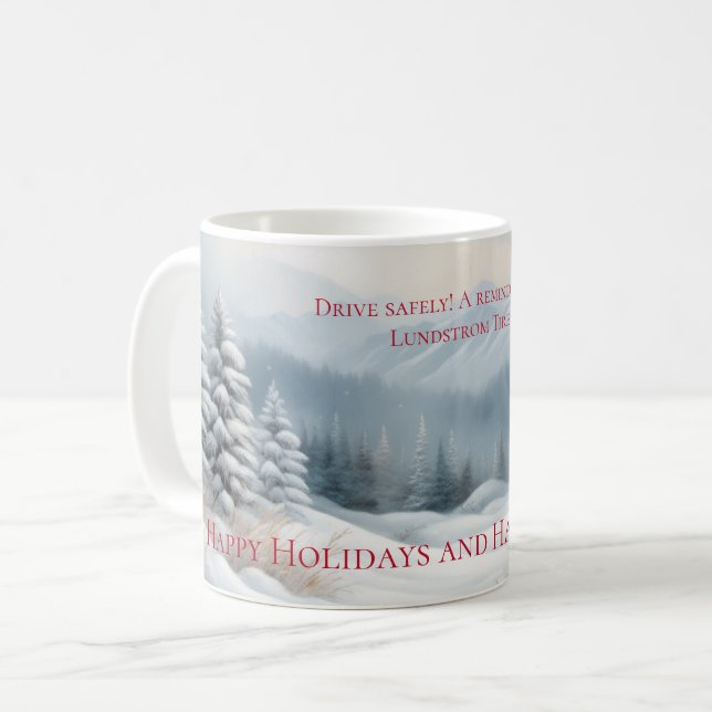 Snowy Winter Landscape Mug Kaffeetasse (Vorderseite Links)
