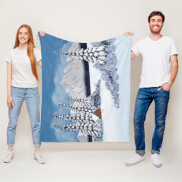Snowy Winter Medium Fleece Blanket