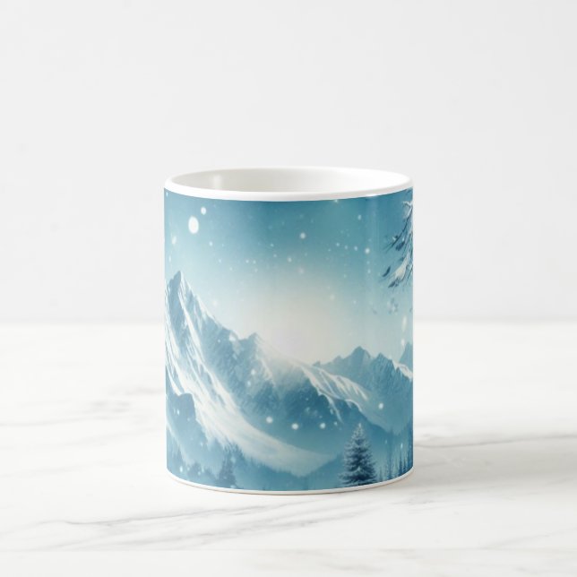 Snowy Winter Mountain Kaffeetasse (Mittel)