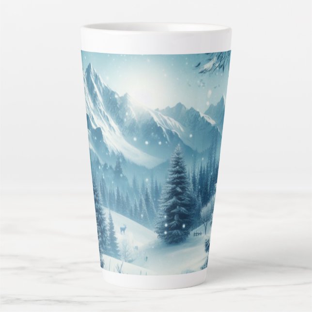 Snowy Winter Mountain Milchtasse (Vorderseite)