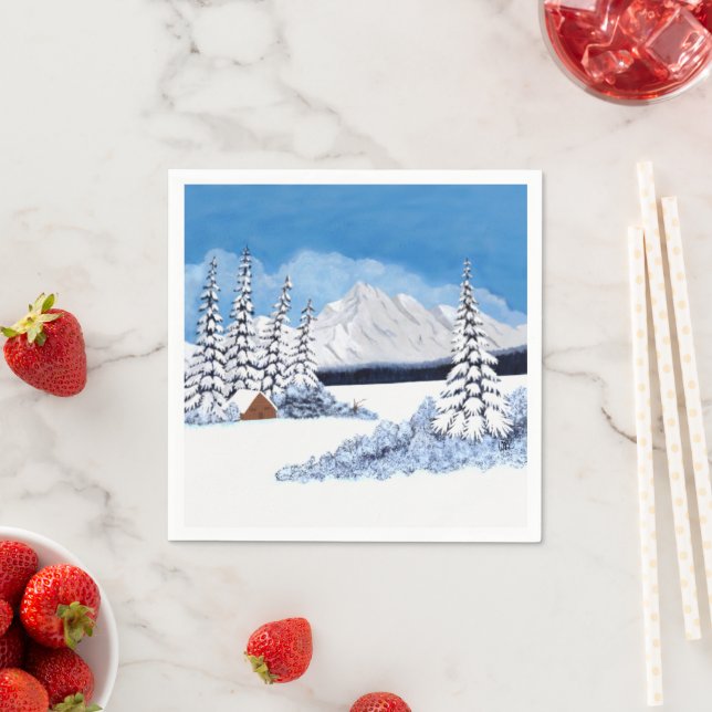 Snowy Winter Napkins Serviette (Beispiel)