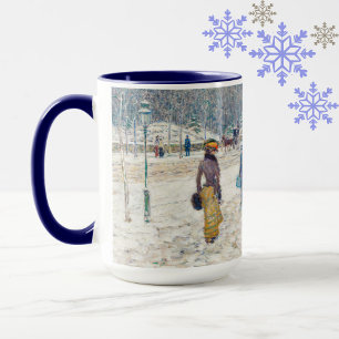 Snowy Winter New York City Szene Vintage Kunst Tasse