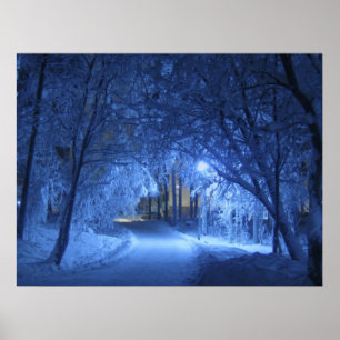 Snowy Winter Night Poster