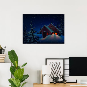 Snowy Winter Night Poster