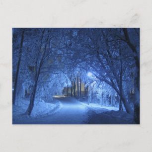Snowy Winter Night Postkarte