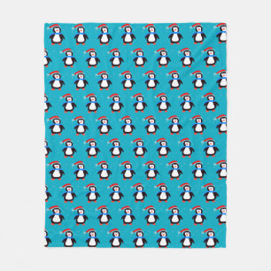 Snowy Winter Penguin Fleecedecke