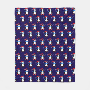 Snowy Winter Penguin Fleecedecke