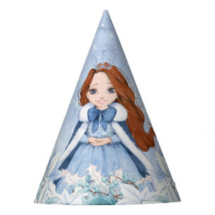 Snowy Winter Red Headed Princess Partyhütchen