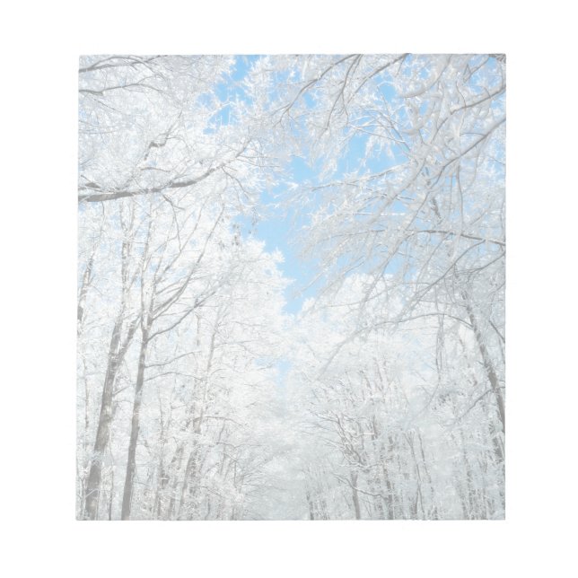 Snowy Winter Road Szene Notizblock (Vorderseite)