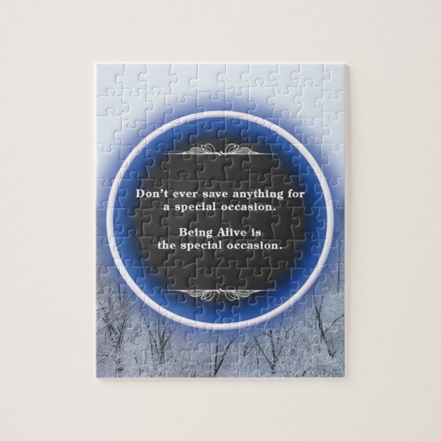 Snowy Winter Scene Quote Puzzle (Vertikal)