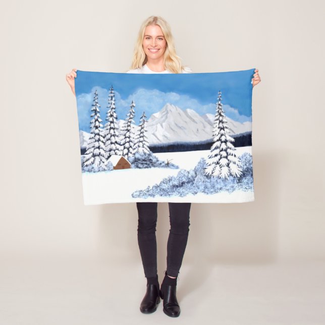 Snowy Winter Small Fleece Blanket (Beispiel)